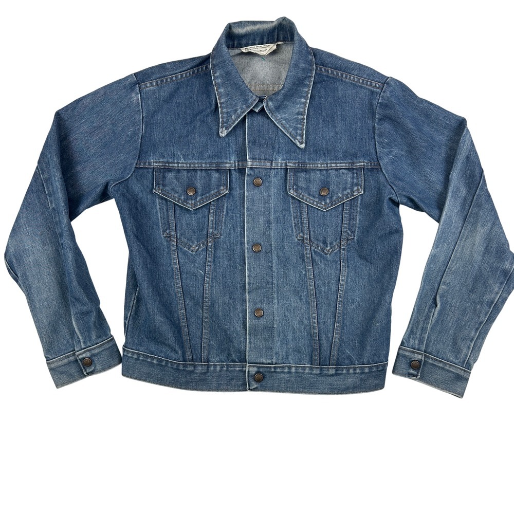 Vintage JCPenney Denim Jacket Mens Large Button‎ Up Western Trucker 70s 80s